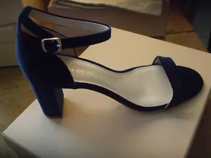 Shoes Of Prey Size 10 Cuban Heel Royal Blue Open Toe Sandal Pumps Retail $150 - Picture 1 of 6