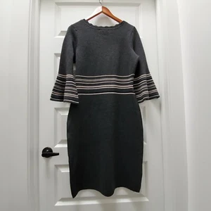 Danny and Nicole Sweater Dress 3/4 Sleeve Black/Cream Size XL - Picture 1 of 9