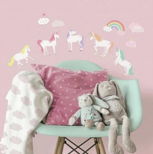 EINHORNZAUBER Wandsticker 23 Aufkleber Raumdeko Fabelhaftes Pferd Regenbogen Wolken - Bild 1 von 3
