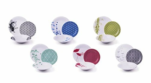 Excelsa Magatama Servizio Piatti 18 Pezzi , Porcellana, Multicolore (A9V) - Immagine 1 di 1