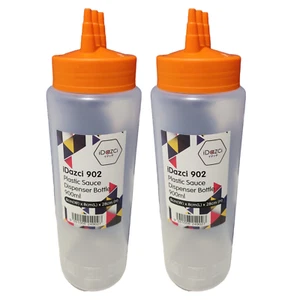 Plastic Squeeze Bottle Condiment Dispenser 3 Holes Sauce Ketchup Mustard 30oz - Picture 1 of 13