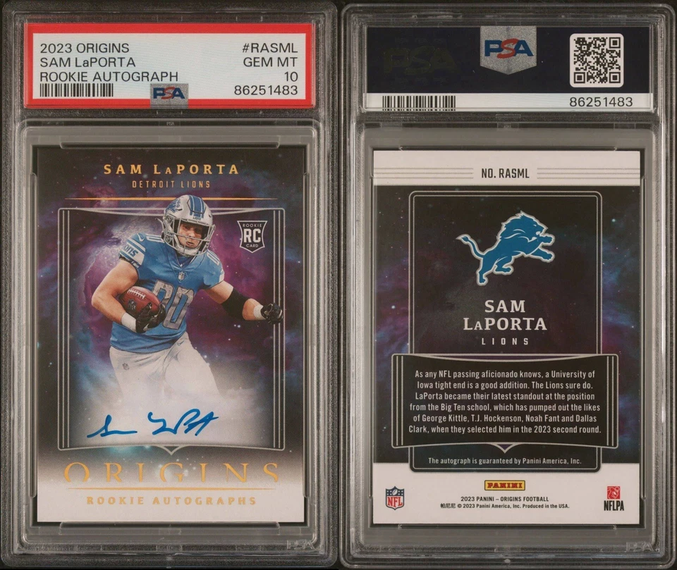 2023 Panini Origins #RASML SAM LAPORTA Rookie Auto PSA 10  - Image 1 of 1