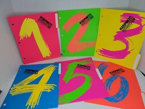 VintageMead Keepin' Tabs Folders Set Of 6, Numbers 1-6, 1991 3 Ring - Picture 1 of 6