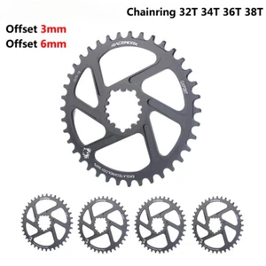 Mountain Bike 3/6mm Offset Chainring Narrow Wide 32T/34T/36T/38T Chainwheel - Picture 1 of 22