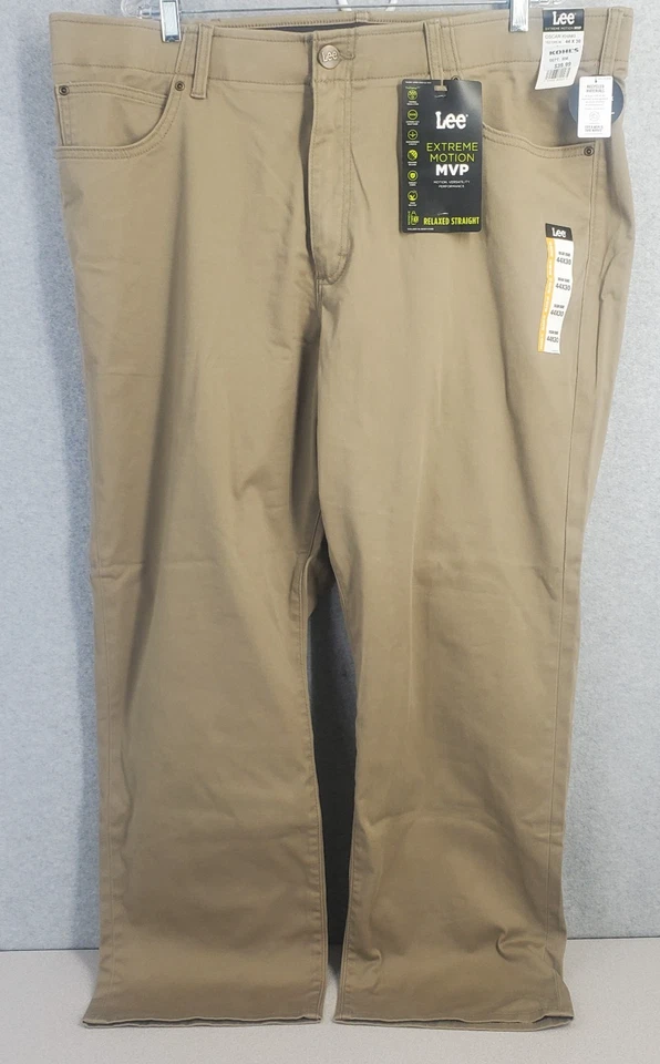 Lee Extreme Motion MVP Men's Relaxed Straight Pants - 36x32 Oscar Khaki