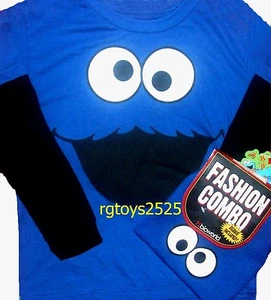 Sesame Street Cookie Monster t-shirt w Beanie New Sz 6-7 S 8 M 10-12 L 14-16 XL - Picture 1 of 1