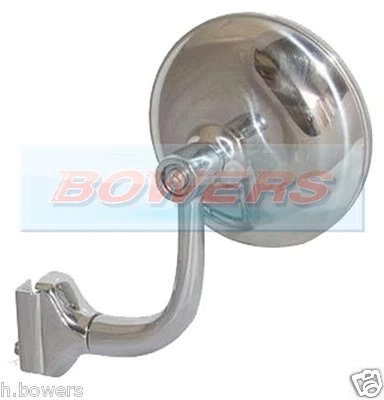 3" STAINLESS STEEL CLAMP ON CLIP ON DOOR OVERTAKING PEEP MIRROR CLASSIC US CARS - Image 1 of 4