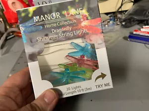 Manor Lane 10ft - Dragonfly Shimmer String Light - New / Sealed 20 lights - Picture 1 of 12