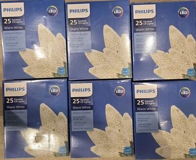 6 Cajas Philips 25ct. Cadena de luces LED C9 facetadas para interiores y exteriores  Foto 1 de 4