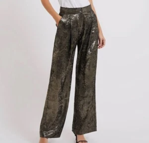 NWT French Connection Alara Molten Suit Trousers Metallic 10 - Bild 1 von 10