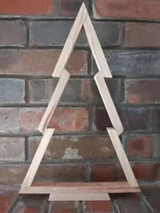 Handcrafted Wooden Christmas Tree Made in USA Table Shelf Mantle Decor 17 x 10.5 - Picture 1 of 6