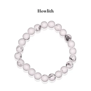 Howlith Armband Edelstein Kugel 8 mm Powerarmband Heilstein Perlenarmband - Bild 1 von 6