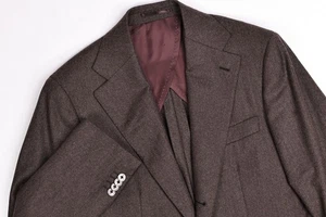 Blazer de lana Vitale Barberis Canonico Super 120s personalizado marrón deconstruido 39L - Imagen 1 de 14