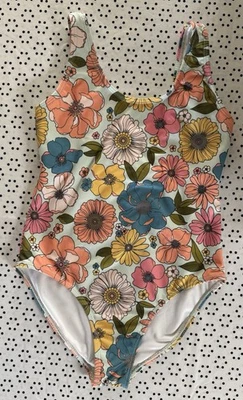 TALLA 14 "ROXY" NIÑAS TRAJE DE BAÑO DE UNA PIEZA TRAJE DE BAÑO VERANO AZUL CLARO FLORAL USADO EN EXCELENTE ESTADO Foto 1 de 4