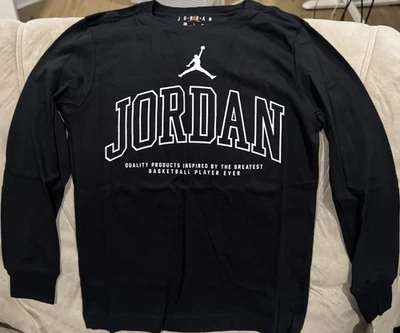 Jordan Boys Long Sleeved Graphic Tee Jumpman Black Small NWT MSRP $35.00 - Image 1 of 3