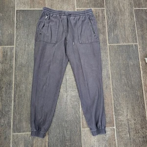 Joggers donna C California grigio lino, pantaloni elasticizzati in vita, tasche, taglia small - Foto 1 di 12