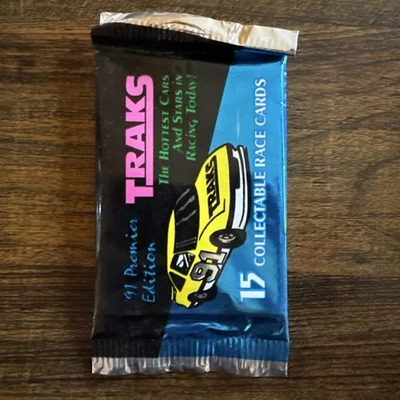 TRAKS 1991 Premier Edition NASCAR UNOPENED 15 race Card Cards Pack New Sealed - Image 1 of 2