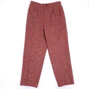 Vintage Jones New York Wool Trousers Size 14 Red Tailored Quiet Luxury - Picture 1 of 9