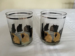 Georges Briard MCM Cat Cocktail Glasses Pair - Picture 1 of 6