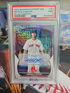 2023 Bowman Chrome Mega Box Marcelo Mayer Auto SP 1/25 PSA Mint 9 Red Sox Pop 2 - Bild 1 von 4
