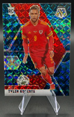 2021 Tyler Roberts RC #200 Mosaic UEFA Euro Genesis Prizm Rookie Case Hit Wales - Image 1 of 2