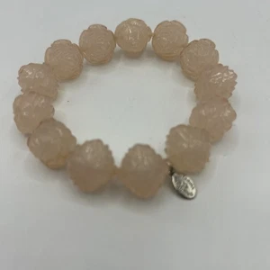 Tarina Tarantino Carved Rose Bracelet Light Peach Opaque - Picture 1 of 3