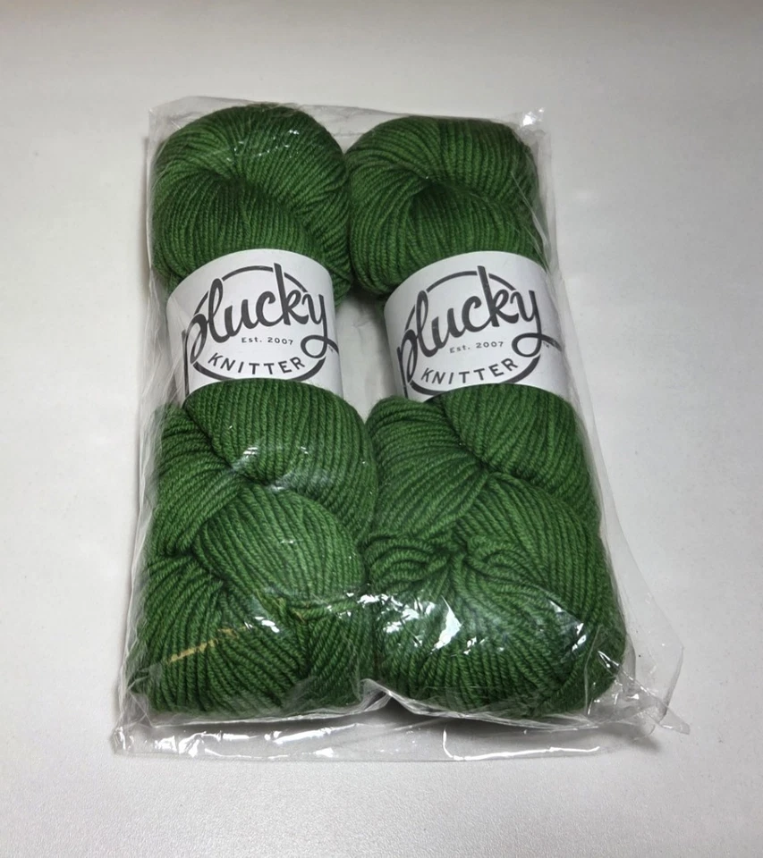 Plucky Knitter Snug Worsted Yarn "Splendor" (Medium Green) 2 Skeins - Image 1 of 1