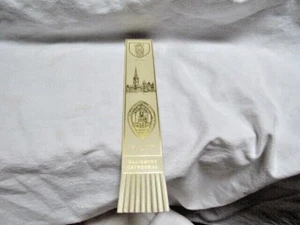Vintage Leather Large Bookmark Salisbury Cathedral UK The See, etc. - Imagen 1 de 8