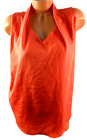 Isle by Melin Kojan orange v neck women's sleeveless top L