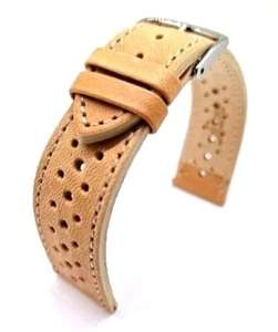 Uhrenarmband Racing Horween Essex 22mmm beige Natur weich, made in Germany / 16 - Picture 1 of 7