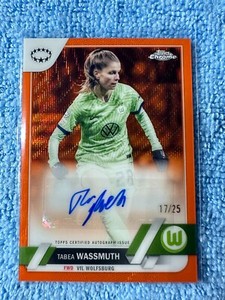 TABEA WASSMUTH 2022-23 TOPPS CHROME UEFA WOMENS ORANGE REFRACTOR AUTO /25
