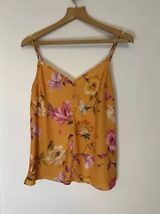 Trägertop Damen Ted Baker Größe 2 UK 10 orange Blumenmuster Satin - Bild 1 von 4