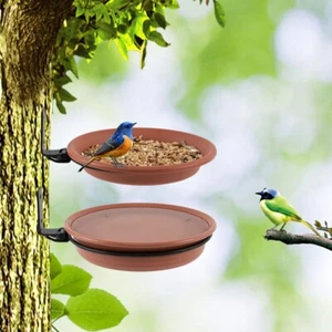 2Pc Bird Bath Feeder Feeding Food Station Wall Mounted Bird Feeder Bird House - Picture 1 of 8