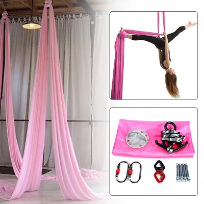 Aerial Silk Yoga Swing Hammock 3 Yard Trapeze Antigravity Pilates Kit 2.8m×2.8m - Image 1 of 4