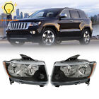 Headlight Black Headlamp LH&RH For 11-17 Compass/2011-2013 Jeep Grand Cherokee