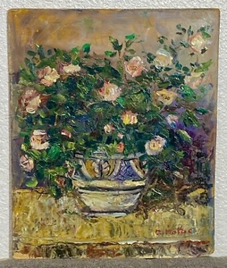 Original Impressionism Still Life Floral Oil Painting on Board Signed - Picture 1 of 10