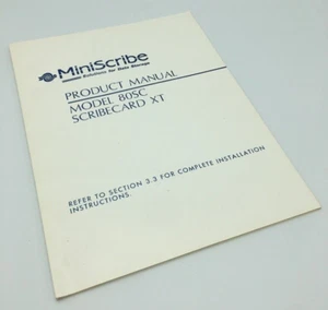 MiniScribe Product Manual - Model 80SC Scribecard XT MiniScribe VIII Manual 1987 - Afbeelding 1 van 7