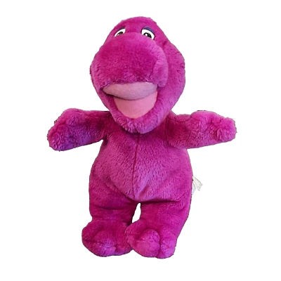 Vintage 1990s Cartoons "Barney" Purple Dinosaur Stuffed Animal 11" L Plush Toy   - Image 1 of 4