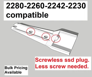 [BULK Pricing] 2230 to 2280/2242/2260 SSD Bracket, Heat Resistant 3D Printed - Afbeelding 1 van 3