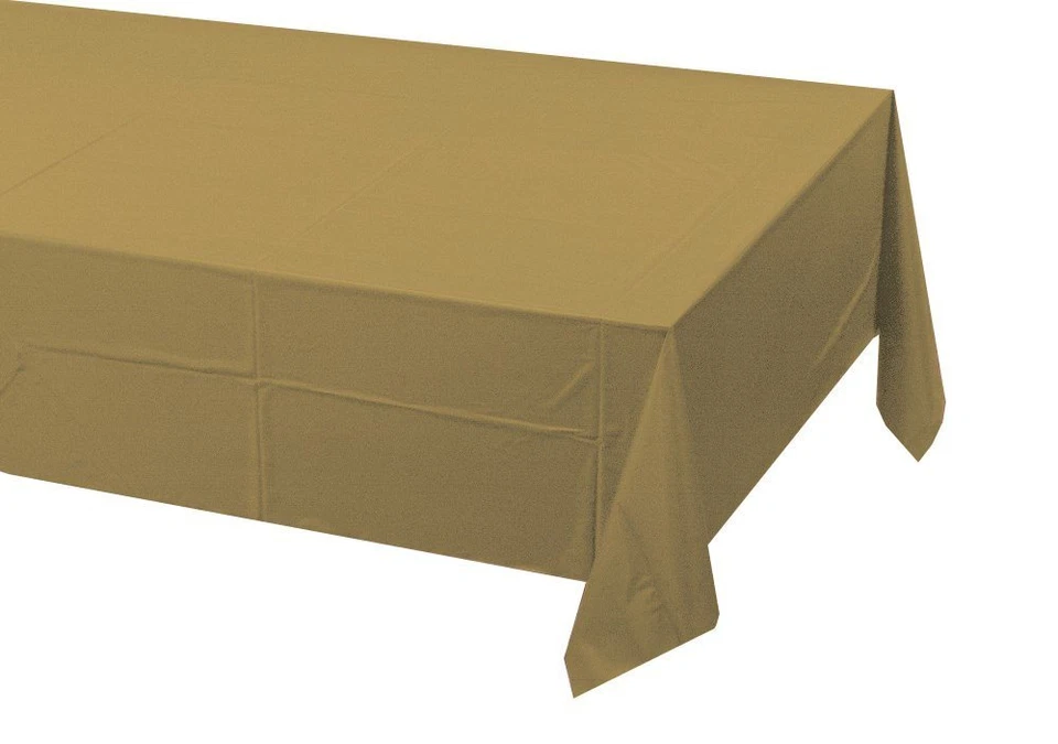 Creative Converting Paper Banquet Table Cover plastic lined, Glittering Gold - Image 1 of 1