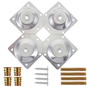 4 Pcs Nut Set Chair Leg Mounting Attachment Furniture Plate Angled - Picture 1 of 12