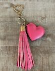 Valentine’s Victoria’s Secret Bag Charm Key Ring Pink Leather Tassel