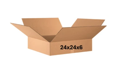 24" x 24" x 6" CARDBOARD BOX - 200 lb -  5 BOX BUNDLE - Image 1 of 3