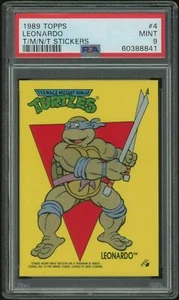 1989 Topps Teenage Mutant Ninja Turtles TMNT Card LEONARDO #4 PSA 9 MINT ICONIC! - Picture 1 of 2