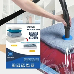PAQUETE DE 13: 9 bolsas de almacenamiento grandes con sello de vacío XL para ahorrar espacio + 4 bolsas de viaje adicionales - Imagen 1 de 9