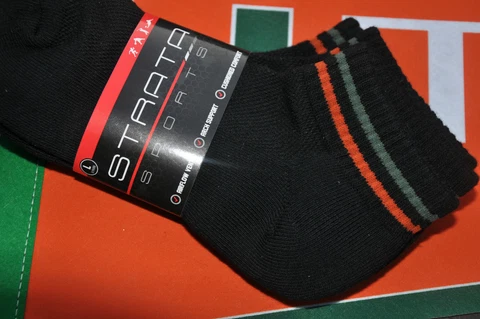 Casual Miami Hurricanes Unique ANKLE SOCKS 2 pairs Strata-Sports Cover