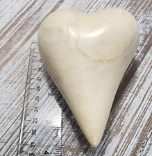 Old Italian Alabaster Stone Heart Form Cream Color Folk Art 1 lb 4oz