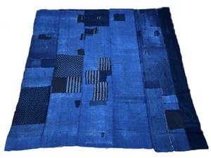 A large boro fabric, Japanese indigo tsugihagi cotton fabric, Indigo sashiko - Picture 1 of 16