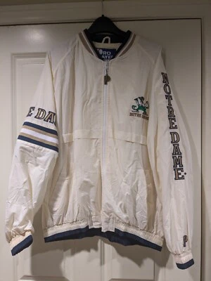 ⭐VTG NOTRE DAME NCAA Pro Player Windbreaker Jacket Full Zip Mens XL NWT - Image 1 of 4