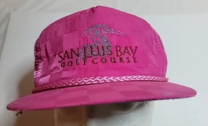 Vintage San Luis Bay Golf Course Hat Checkered Rope Strapback Purple - Picture 1 of 9